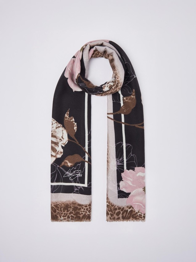 Estola Floral com Animal Print