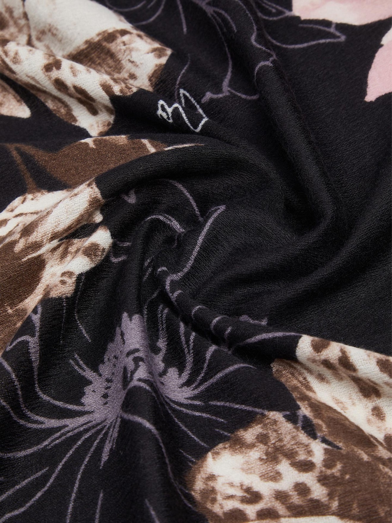 Estola Floral com Animal Print