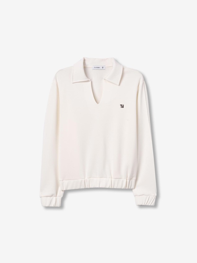 Sweatshirt com Gola Polo