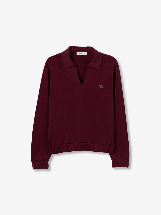 Sweatshirt com Gola Polo