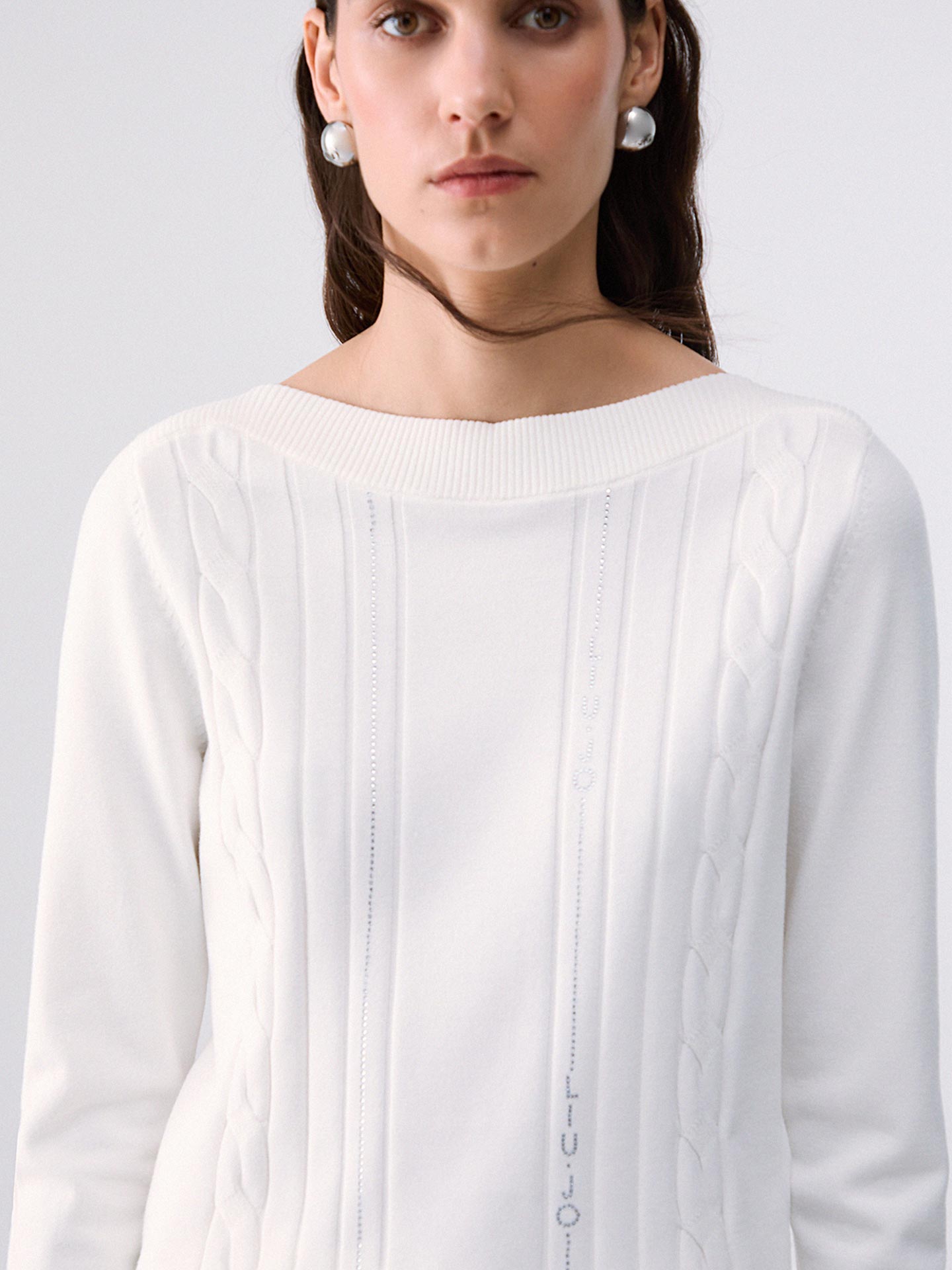 Camisola de Malha com Acabamentos em Contraste