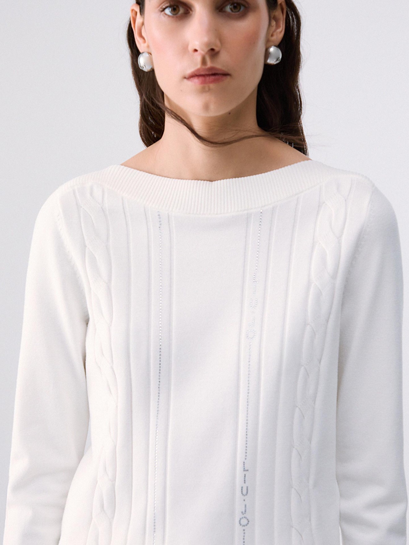 Camisola de Malha com Acabamentos em Contraste