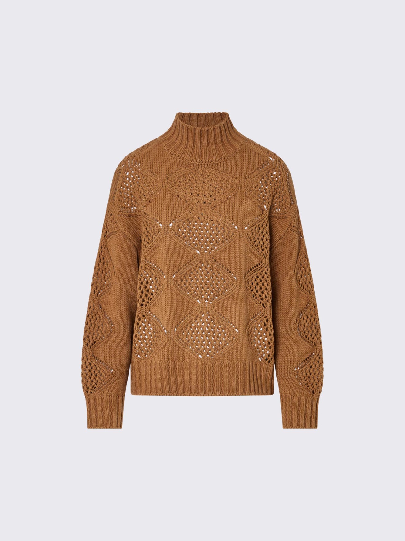 Camisola de Gola Alta com Missangas