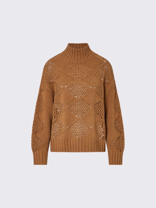 Camisola de Gola Alta com Missangas