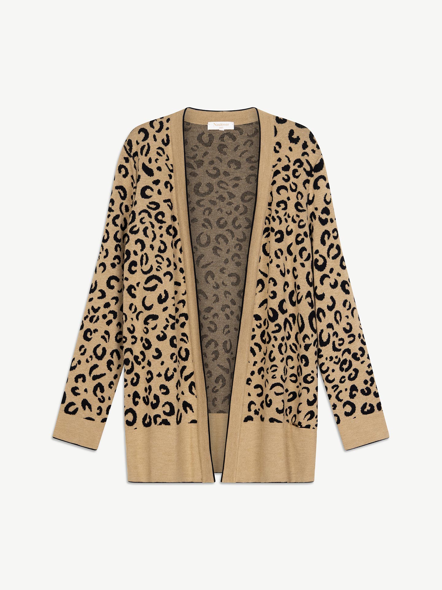 Casaco de Malha Jacquard Animal Print