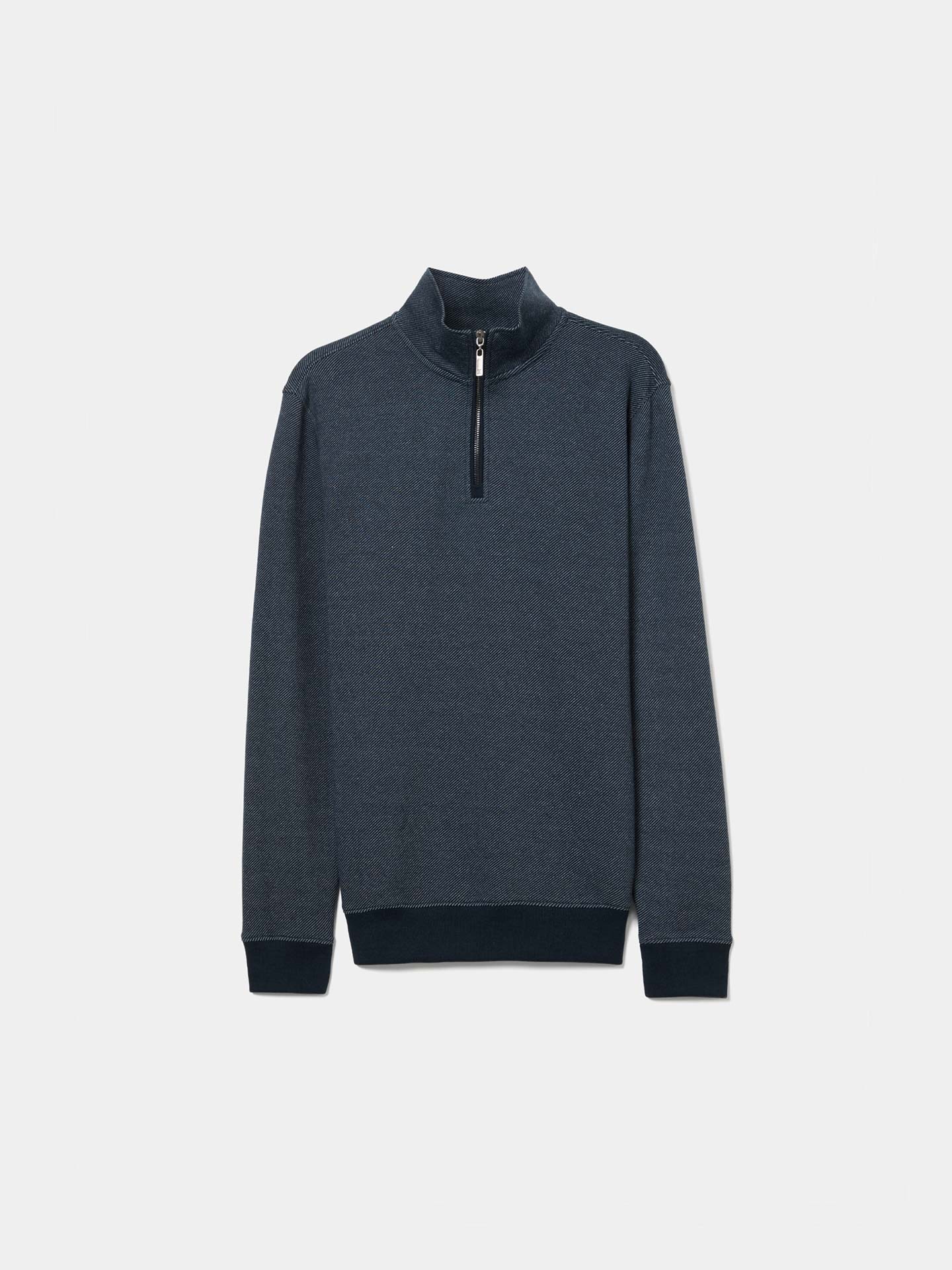 Camisola de Gola Alta com Meio Fecho de Correr