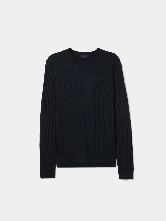 Camisola de Malha Tricotada com Decote Redondo