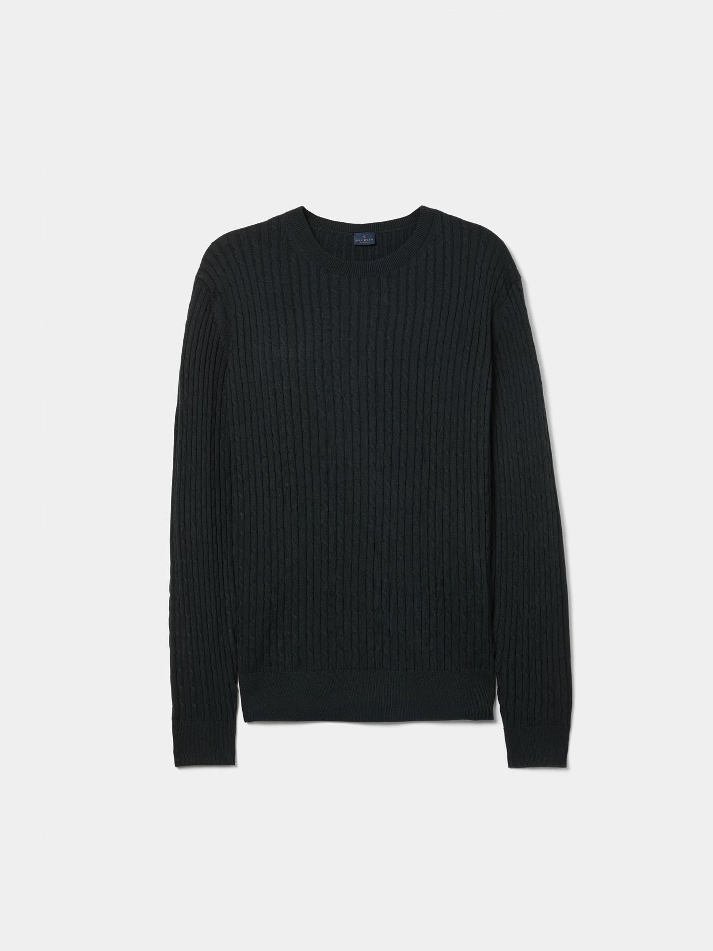 Camisola de Malha Tricotada com Decote Redondo