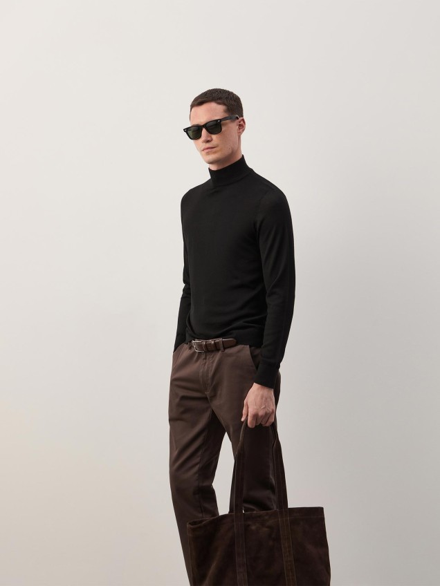 Camisola de Gola Alta em Lã