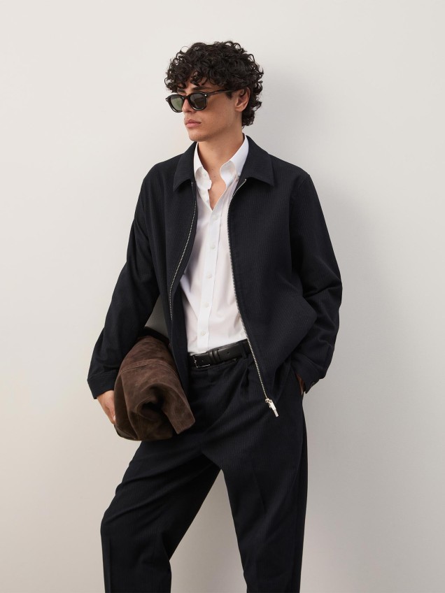 Calças Chino Tapered às Riscas