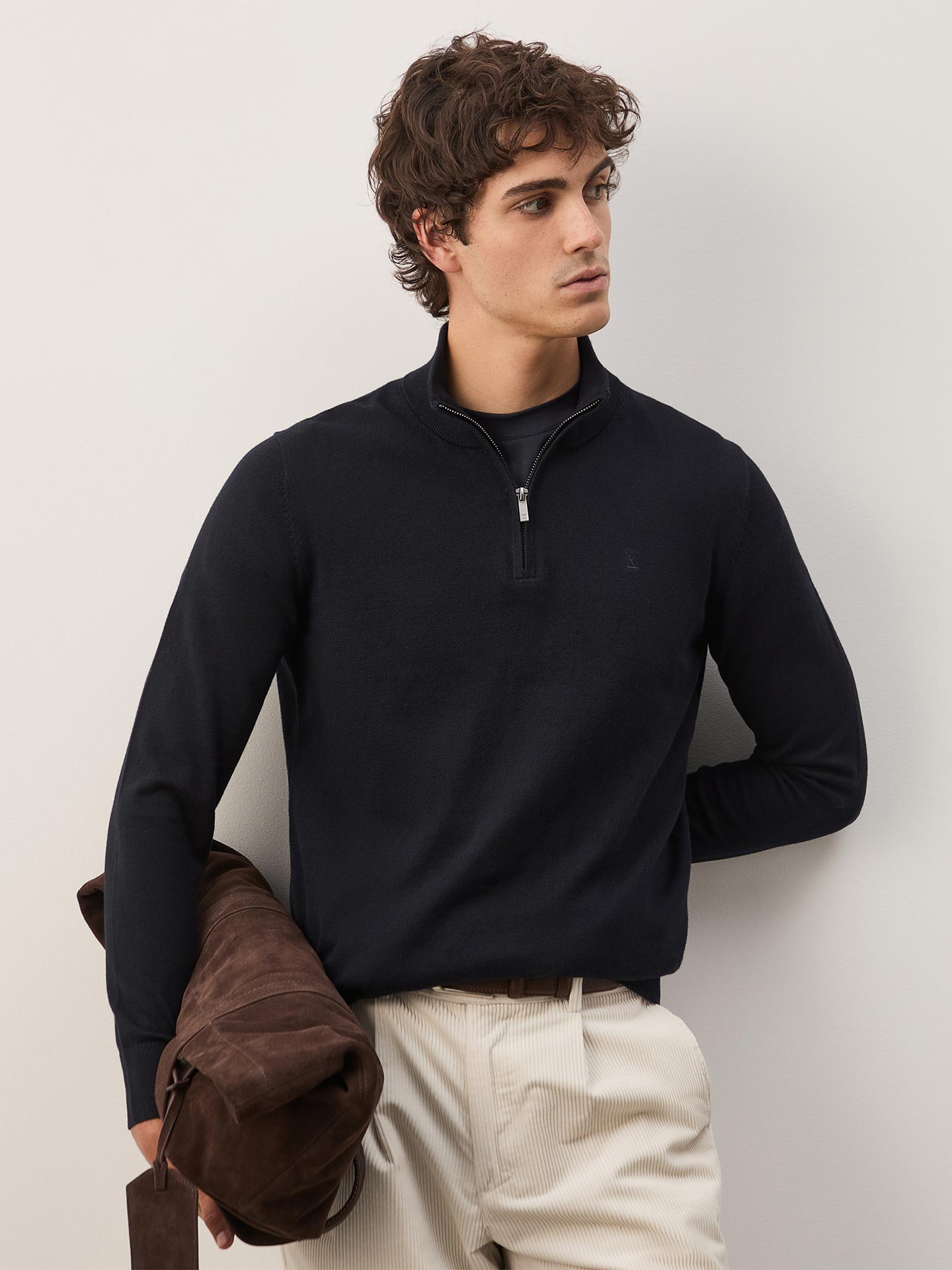 Camisola de Malha com Fecho de Correr