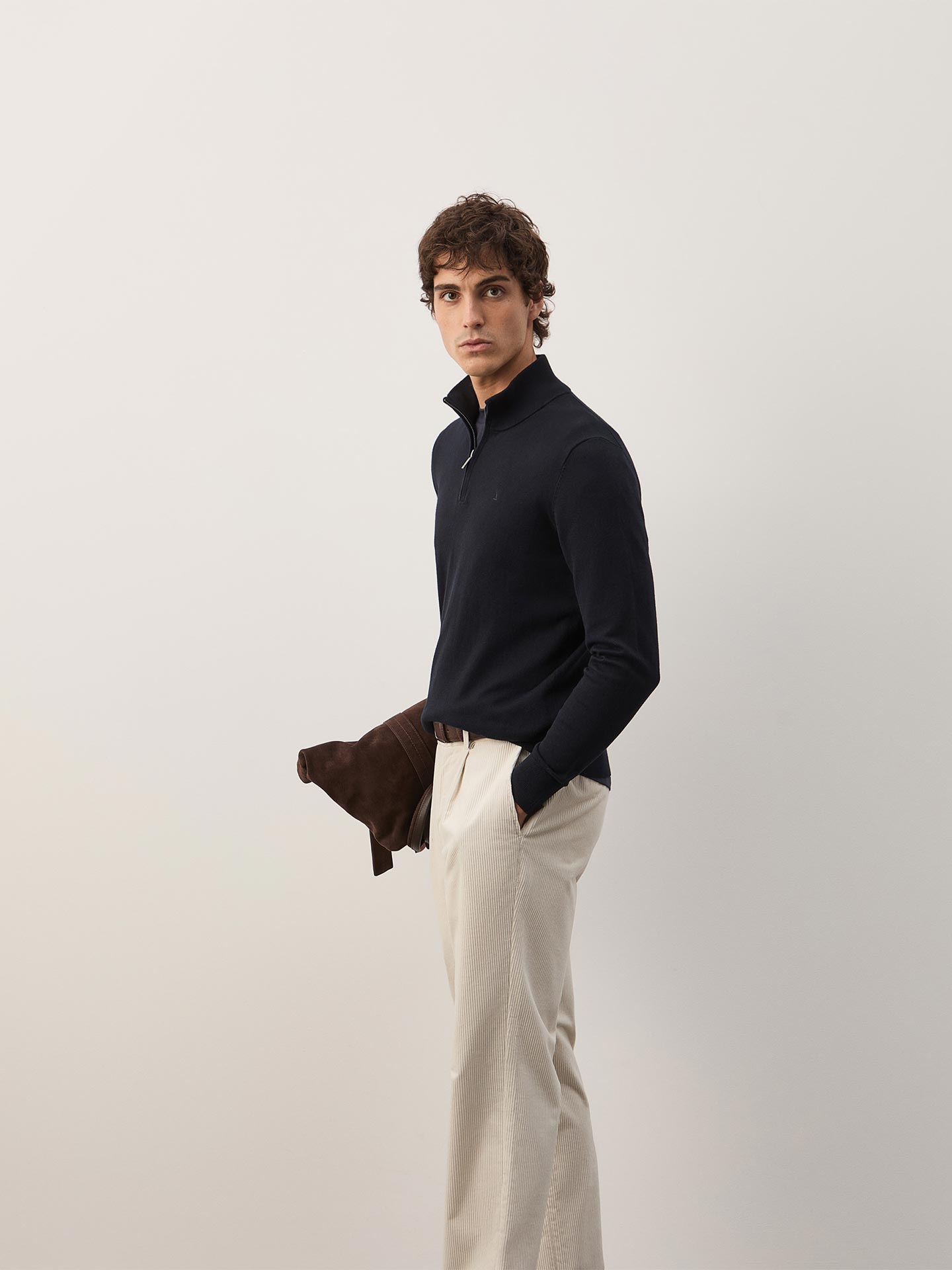 Camisola de Malha com Fecho de Correr
