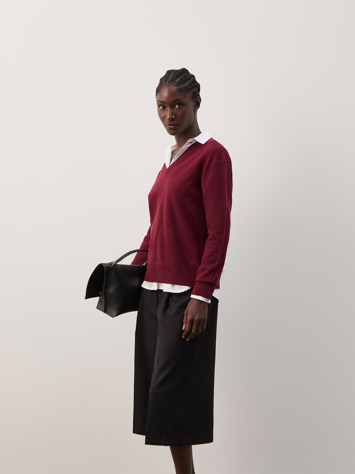 Camisola de Lã com Decote em V