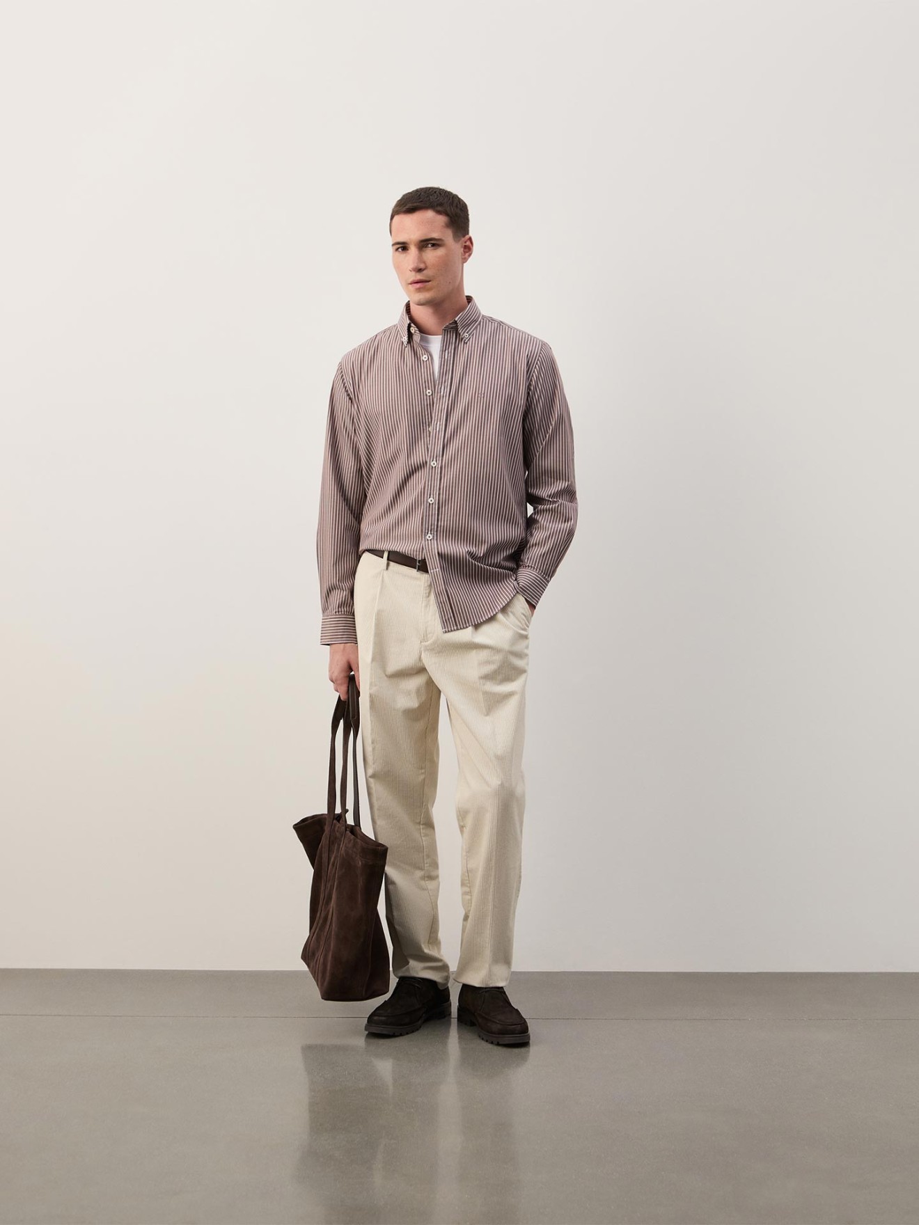 Camisa �s Riscas Regular Fit
