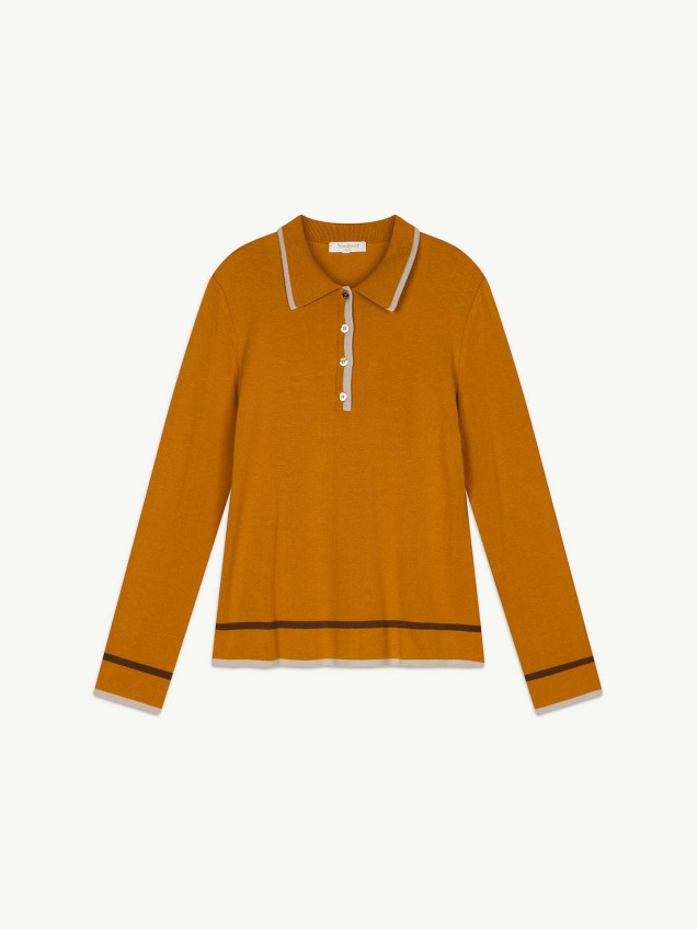 Polo de Malha com Acabamentos em Contraste