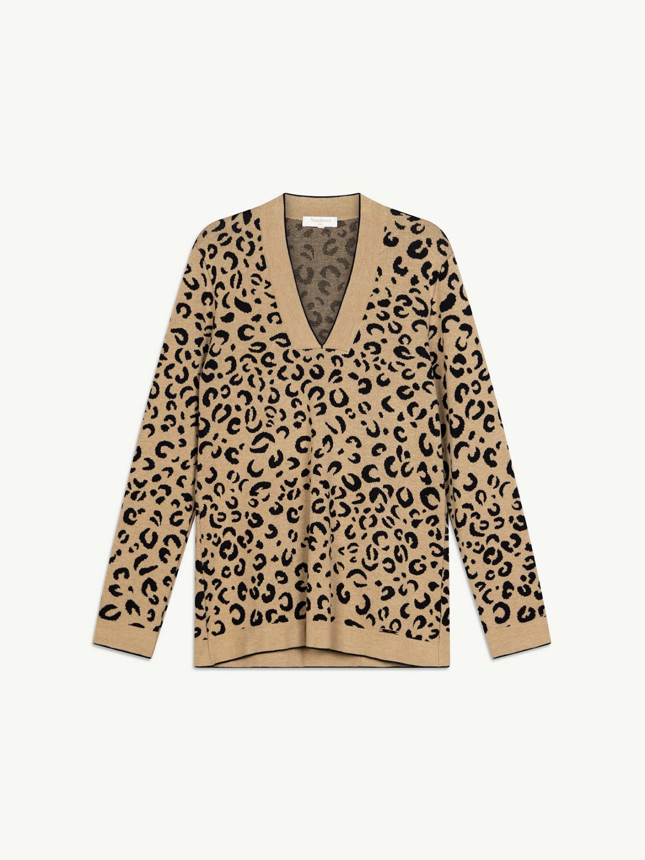 Camisola de Malha Jacquard Animal Print