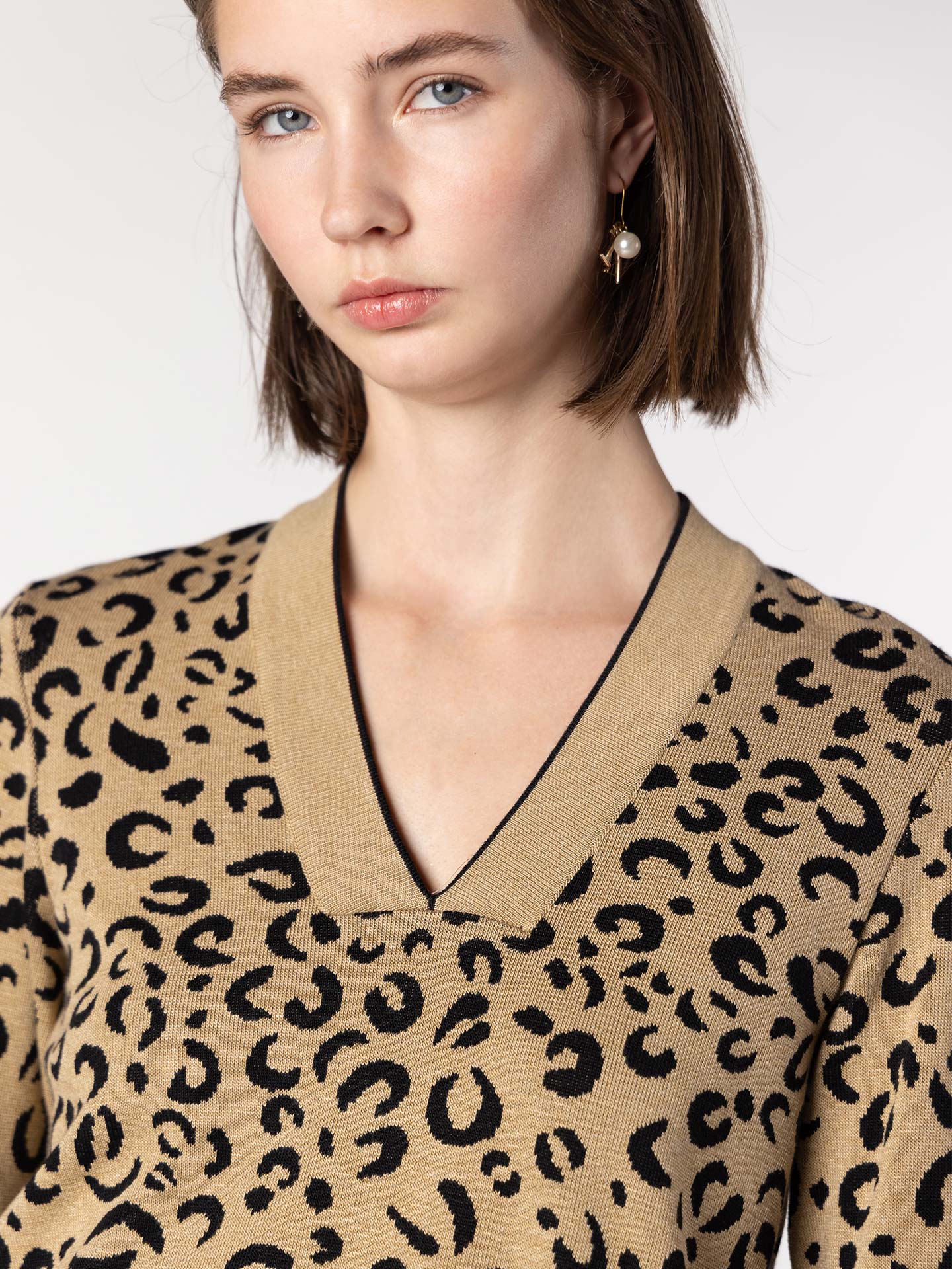 Camisola de Malha Jacquard Animal Print