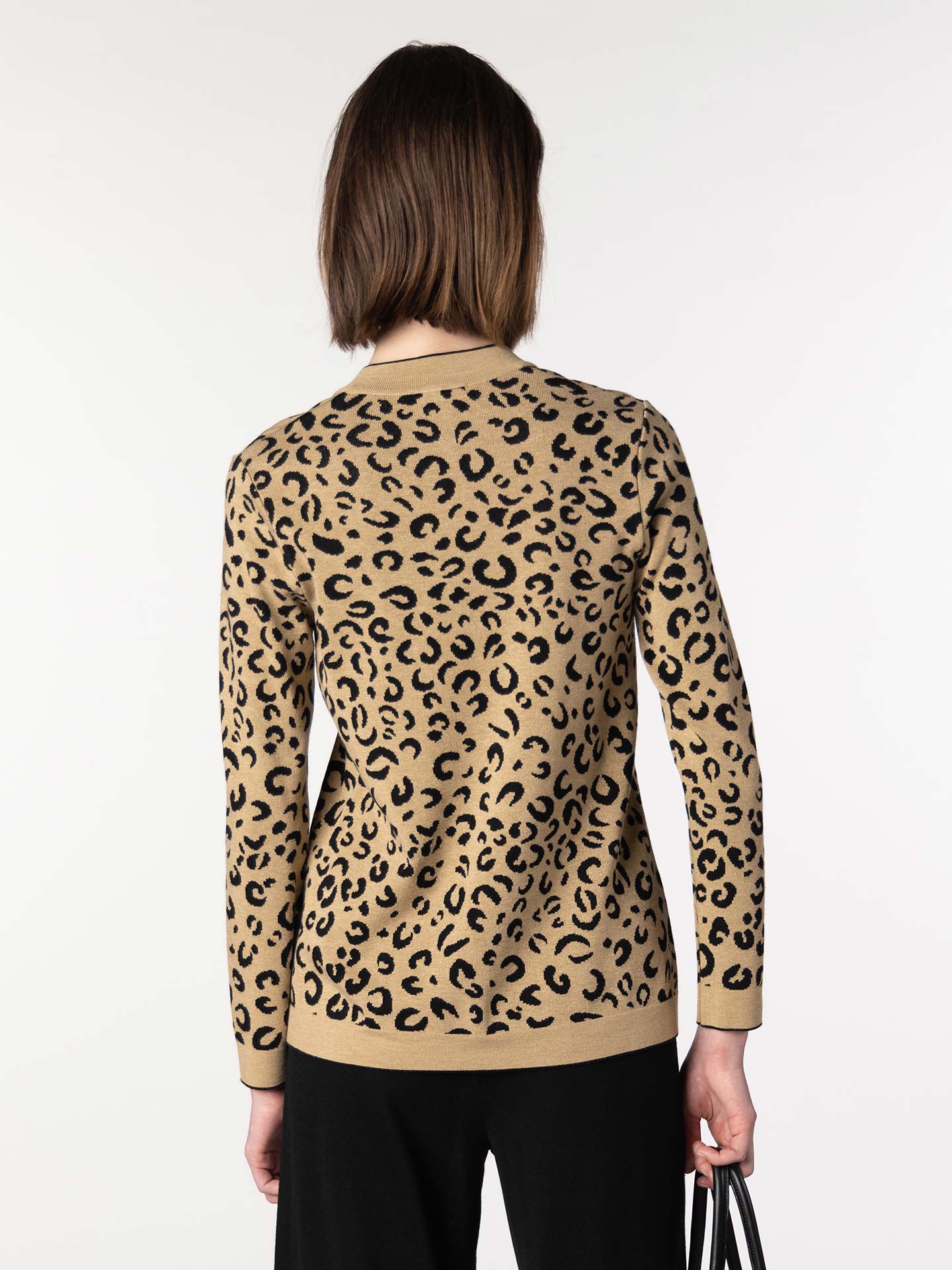 Camisola de Malha Jacquard Animal Print