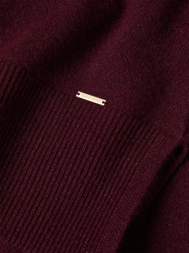 Camisola de Malha com Gola Polo e Brilho