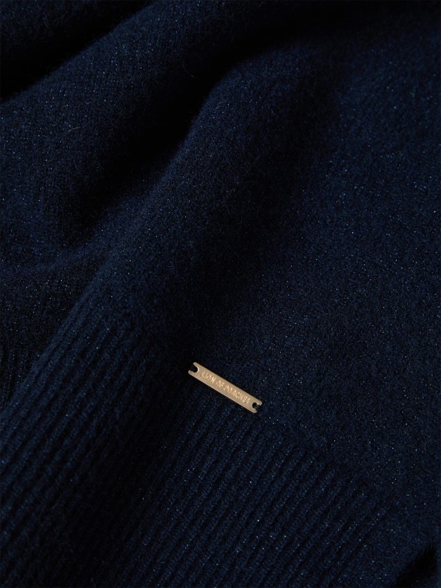 Camisola de Malha com Gola Polo e Brilho