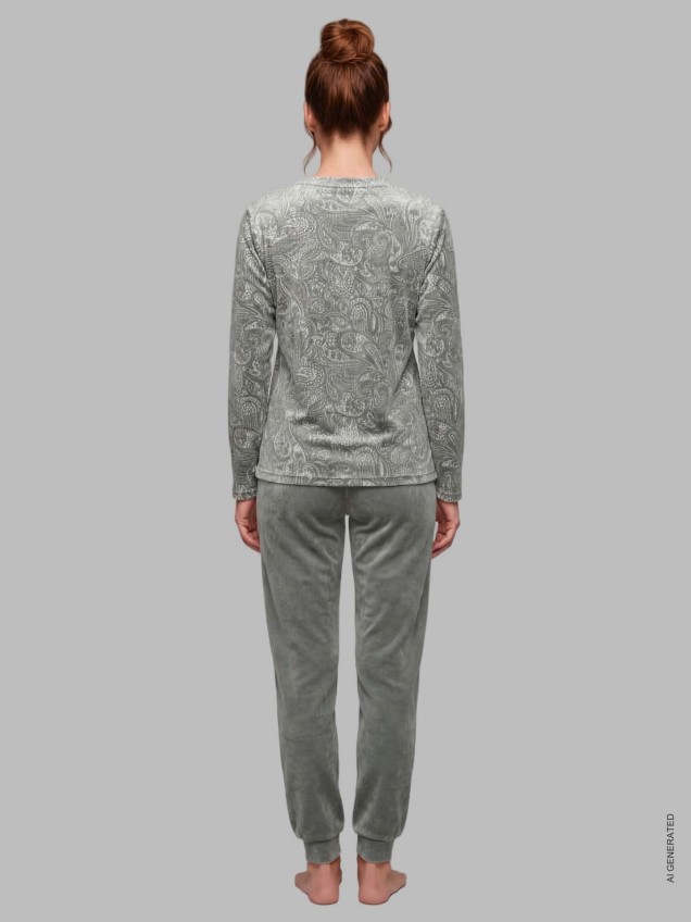 Pijama em Veludo Estampado