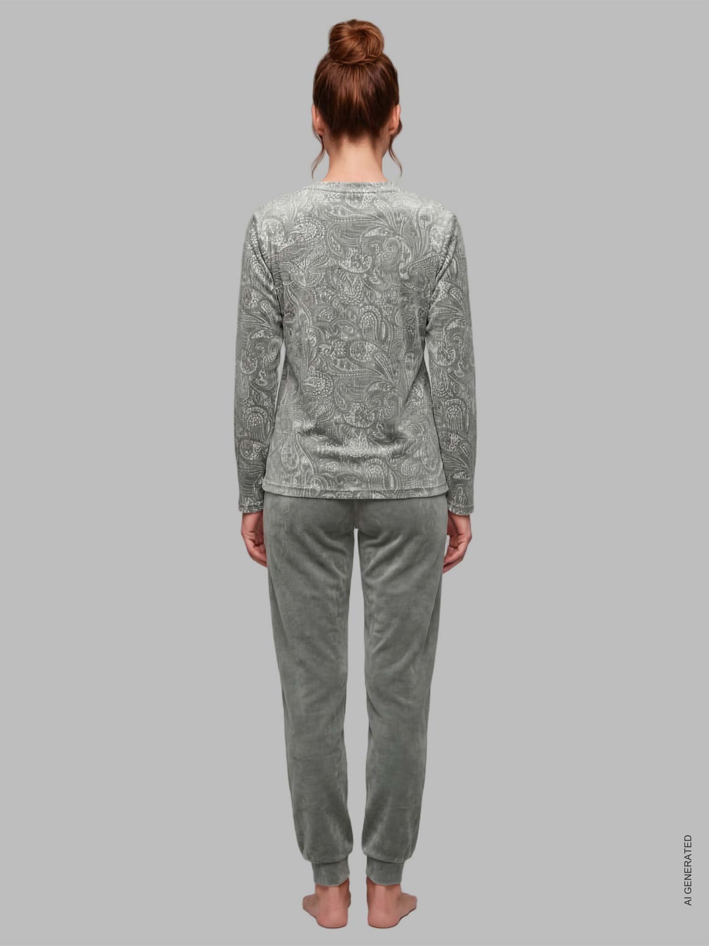 Pijama em Veludo Estampado