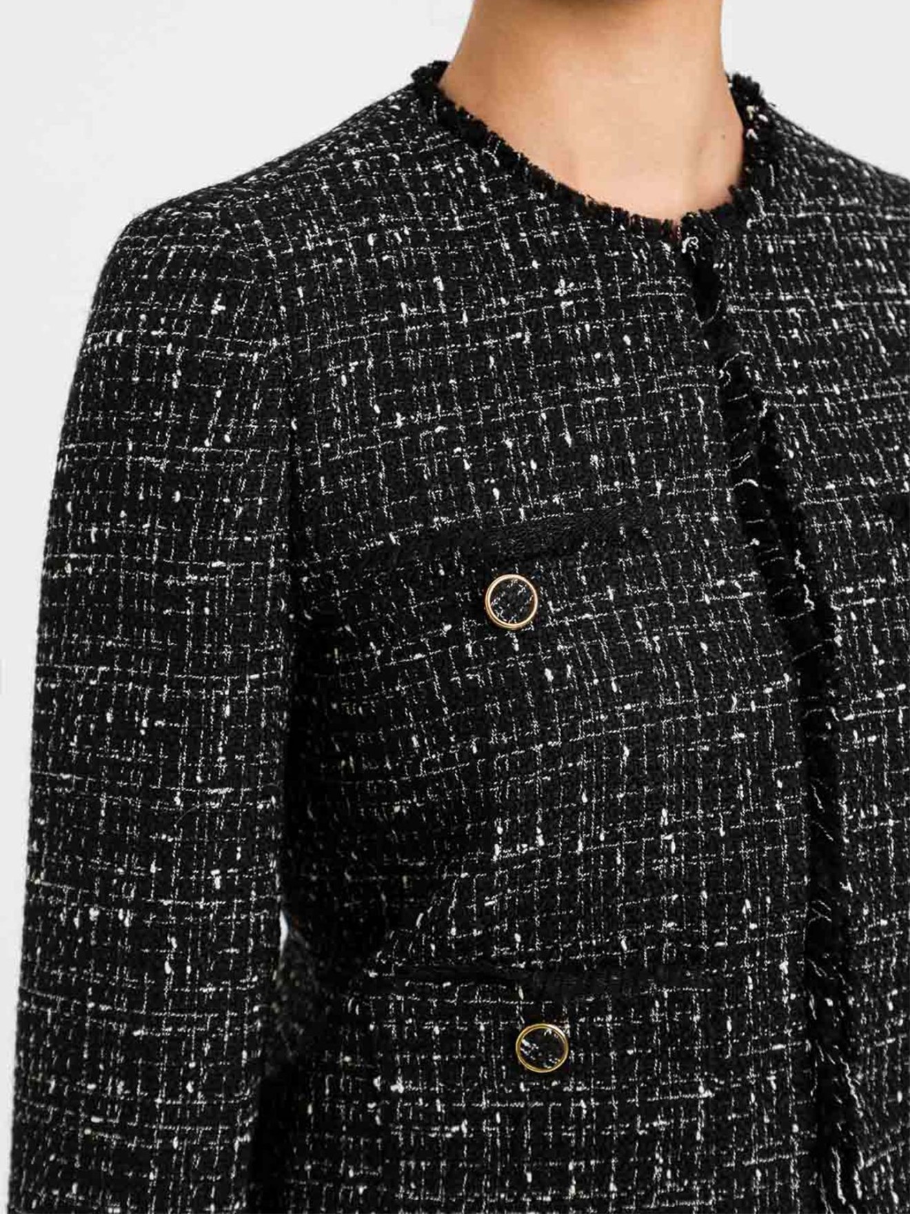 Casaco Curto em Tweed
