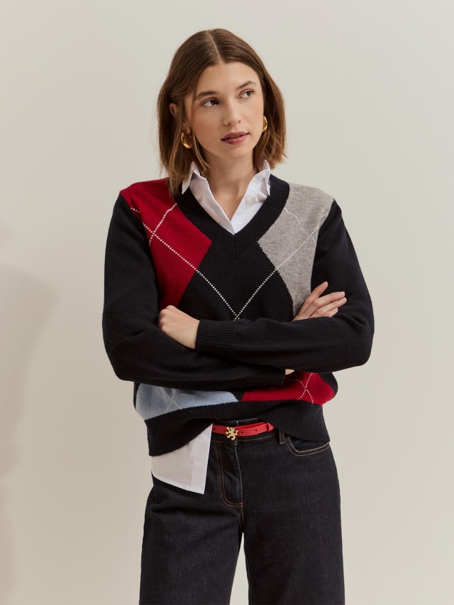 Camisola de Malha com Losangos