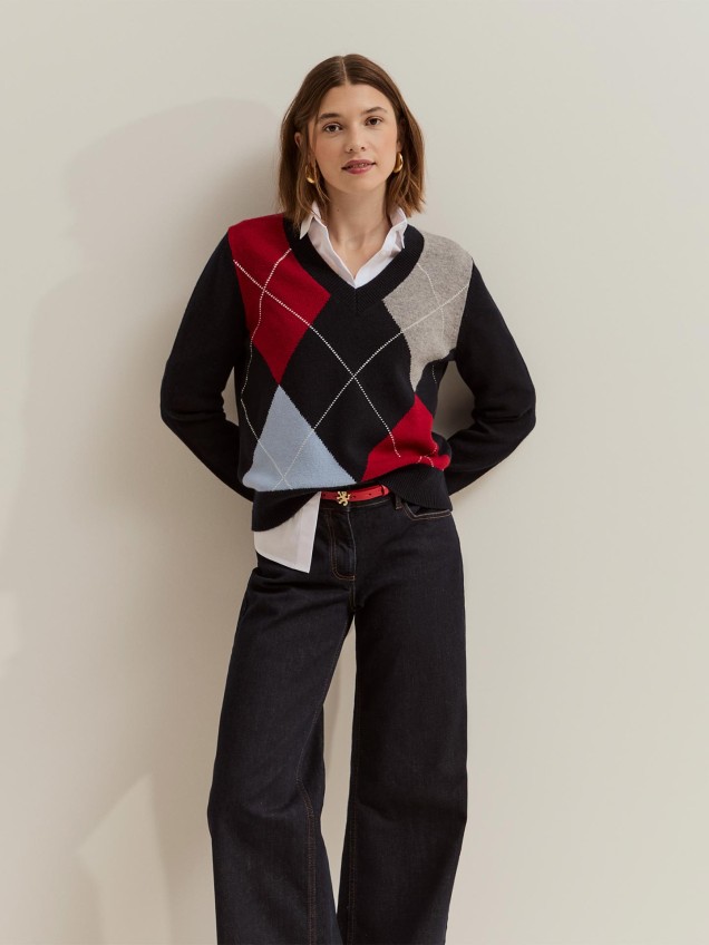 Camisola de Malha com Losangos