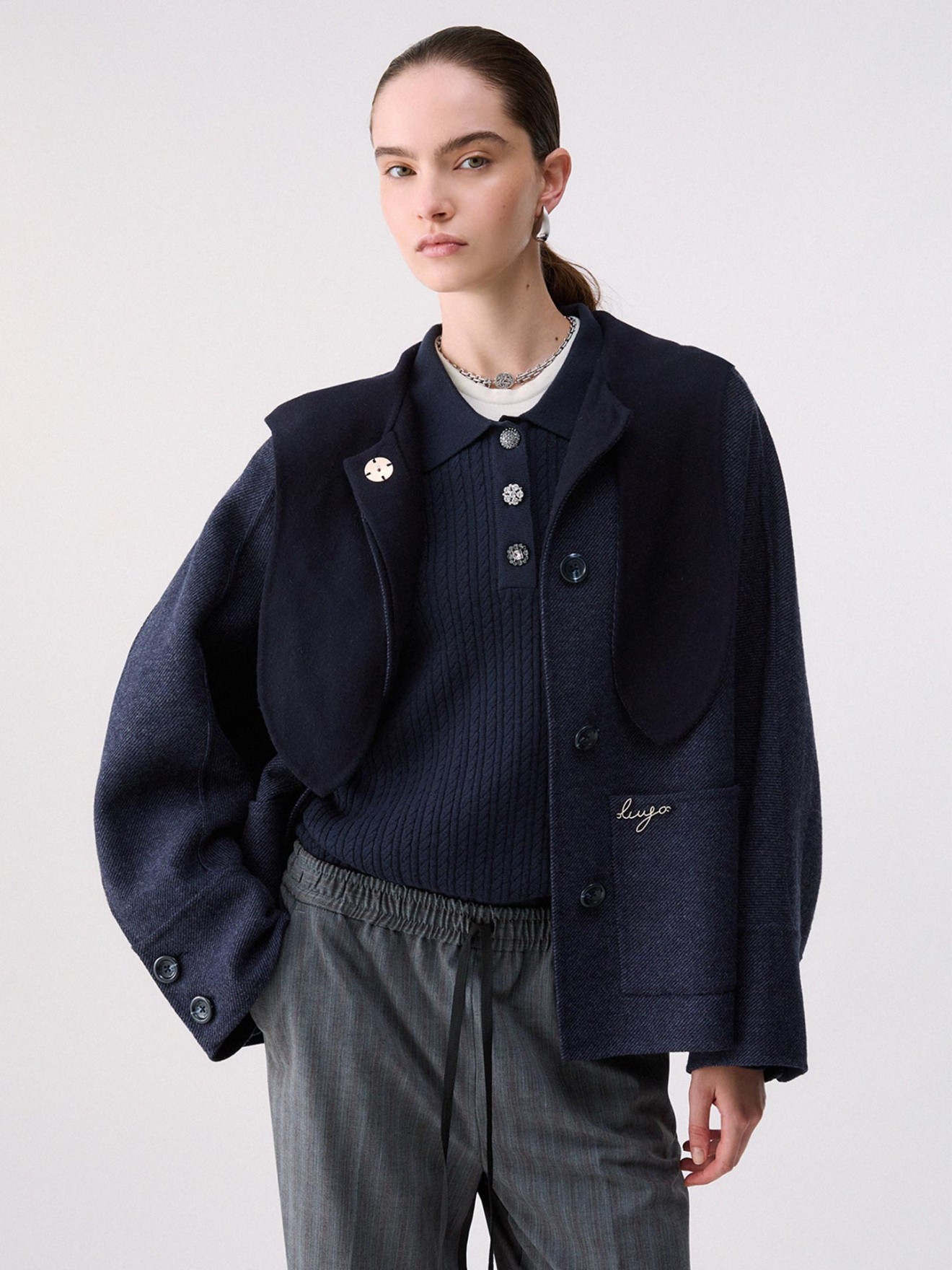 Casaco Oversize com Efeito Ganga
