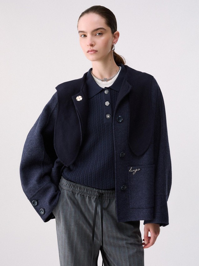 Casaco Oversize com Efeito Ganga