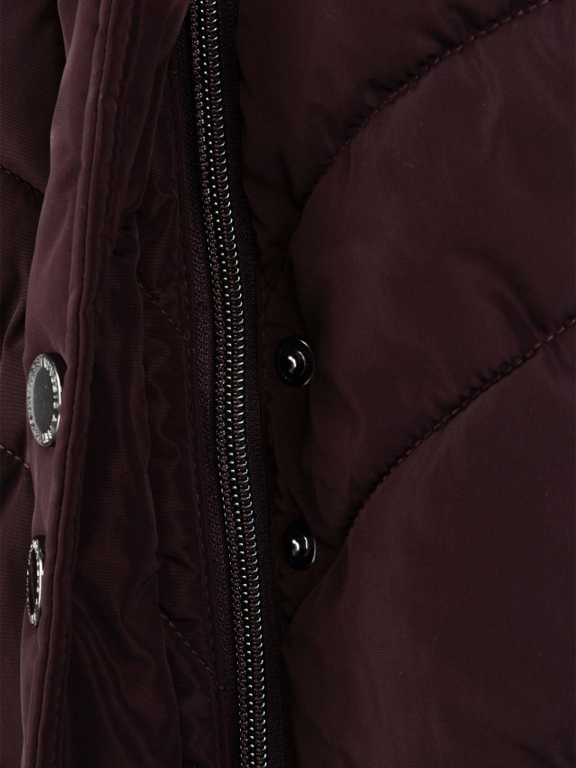 Parka Acolchoada Comprida com Capuz