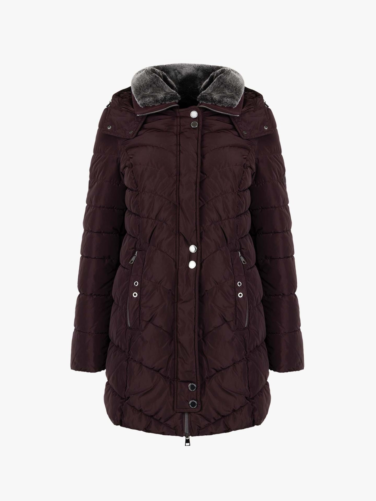 Parka Acolchoada Comprida com Capuz