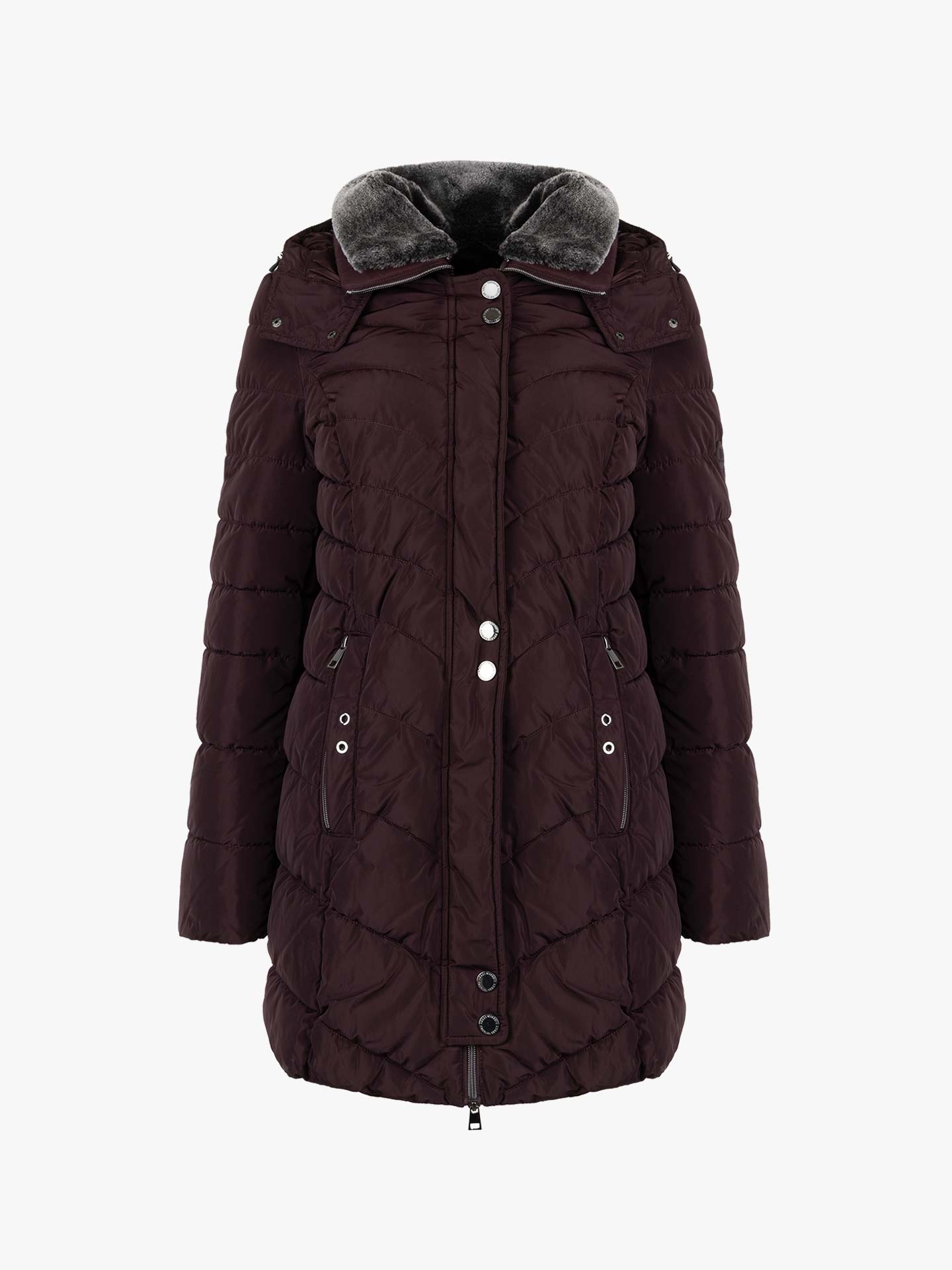 Parka Acolchoada Comprida com Capuz