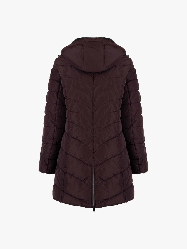 Parka Acolchoada Comprida com Capuz