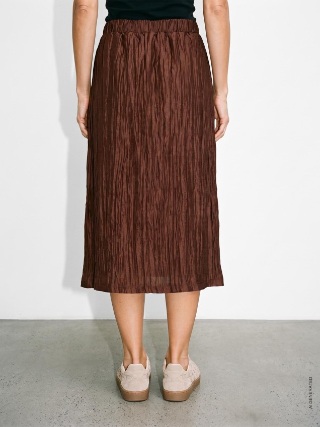 Saia Midi com Cintura Elástica