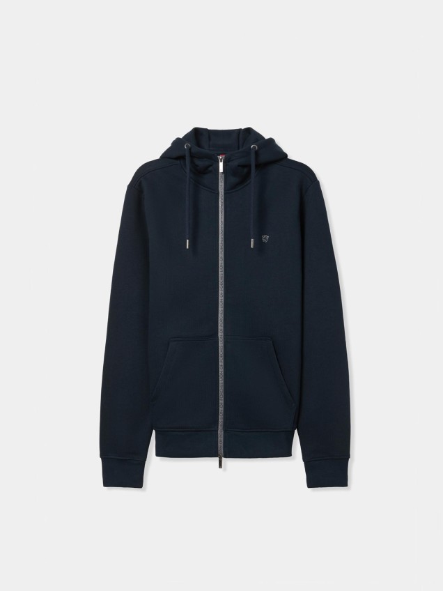 Sweatshirt com Capuz e Fecho de Correr