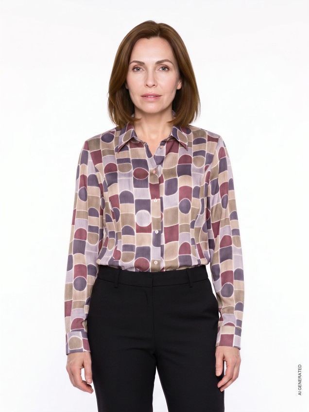 Camisa com Padrão Geométrico