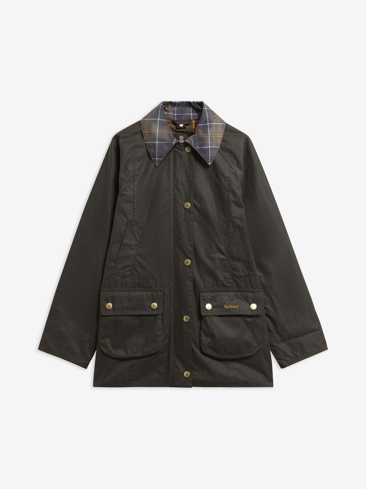 Casaco Encerado Modern Beadnell com Gola Tartan