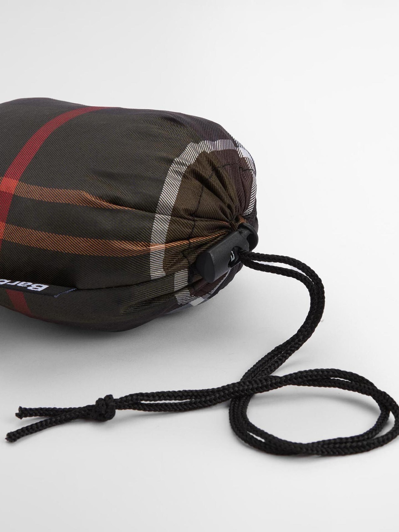 Poncho Impermeável com Capuz e Padrão Tartan