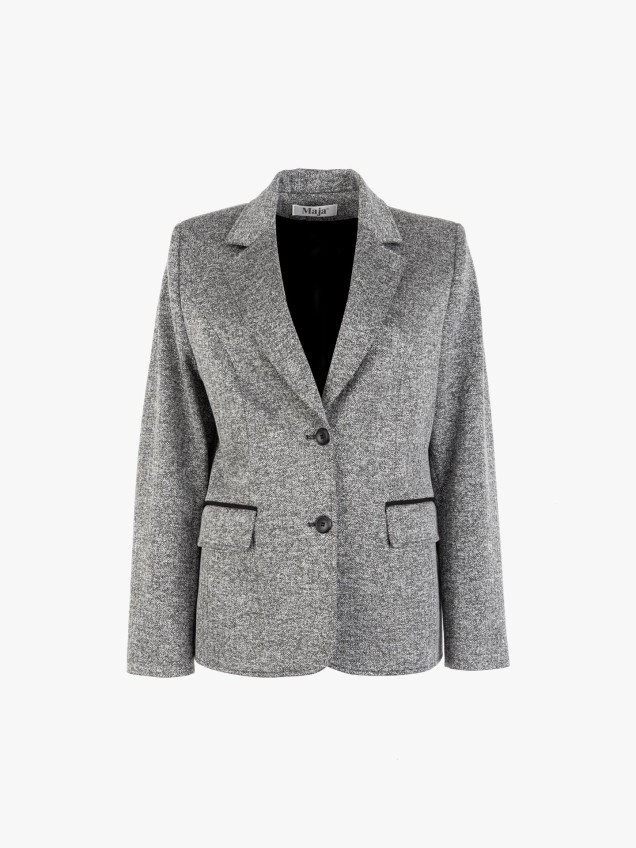 Blazer com Gola de Lapela e Bolsos