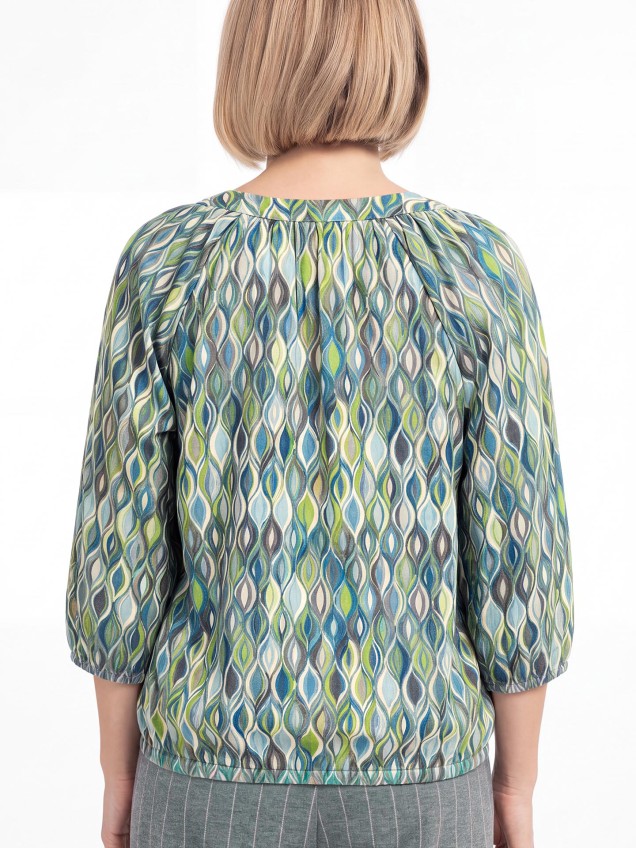 Blusa com Decote em V Mala