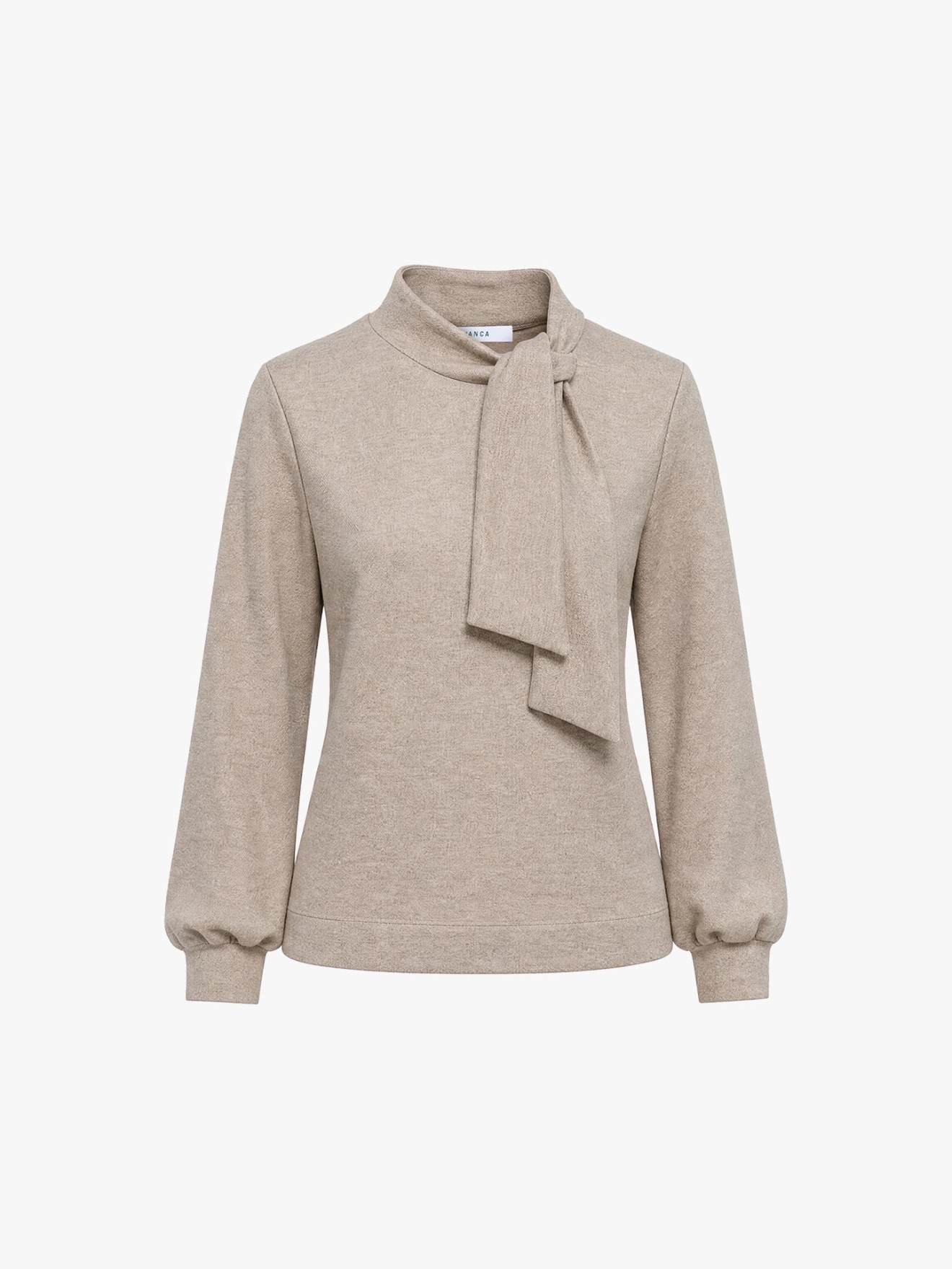 Blusa com Gola Subida e Laço Kim