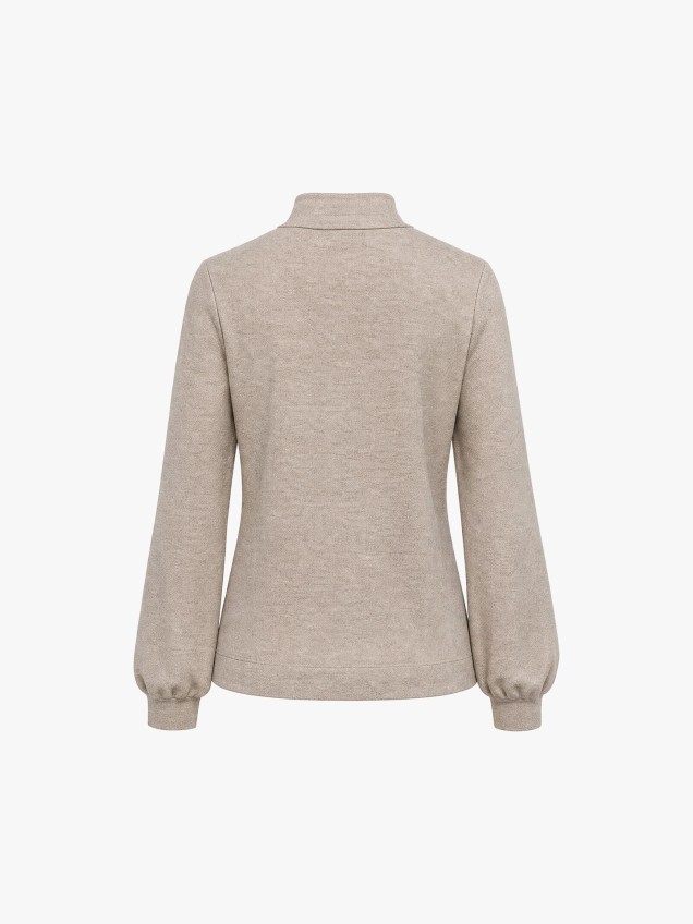 Blusa com Gola Subida e Laço Kim