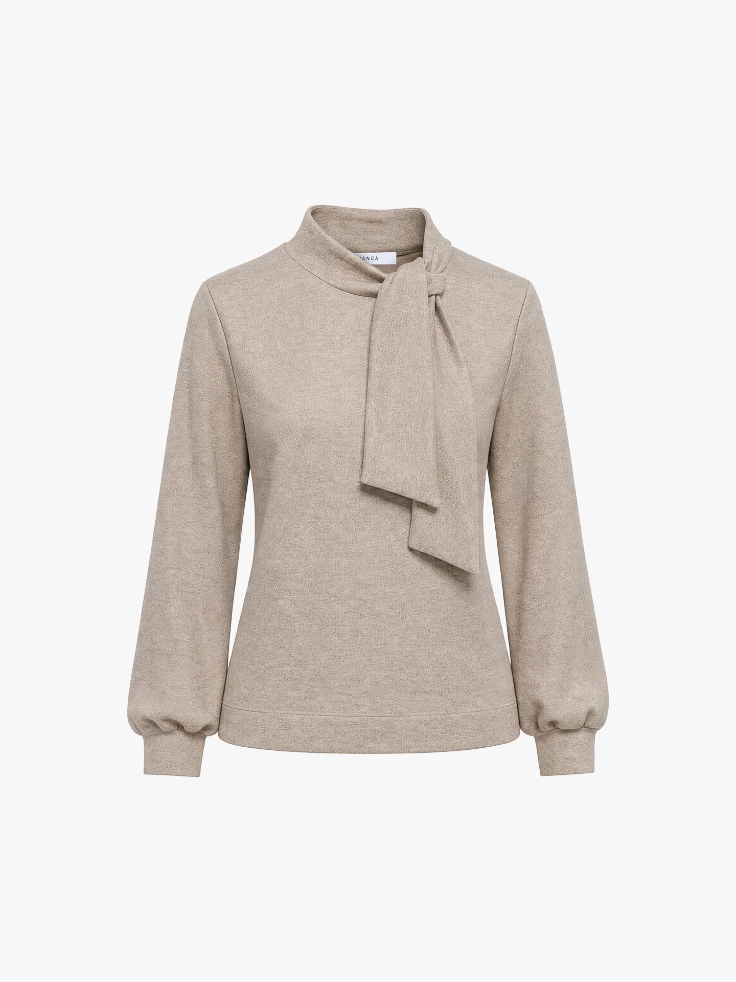 Blusa com Gola Subida e Laço Kim