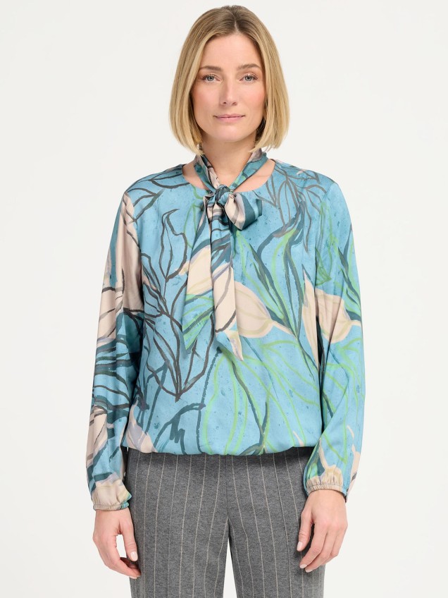 Blusa com Gola de La�o Alana