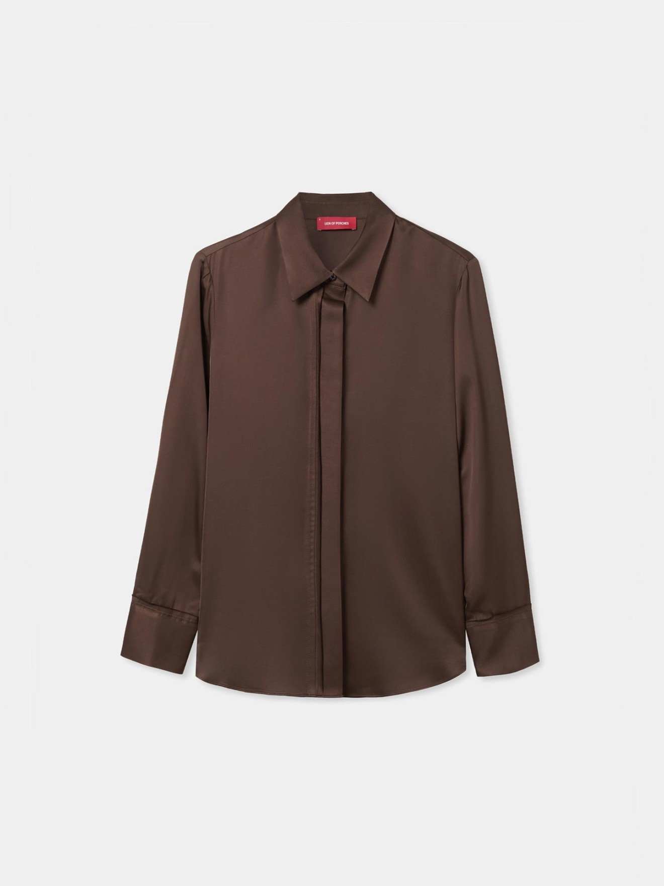Camisa Acetinada de Manga Comprida