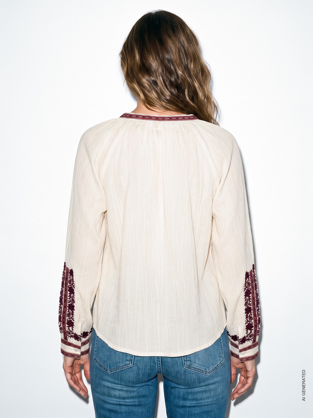 Blusa de Algod�o com Bordados