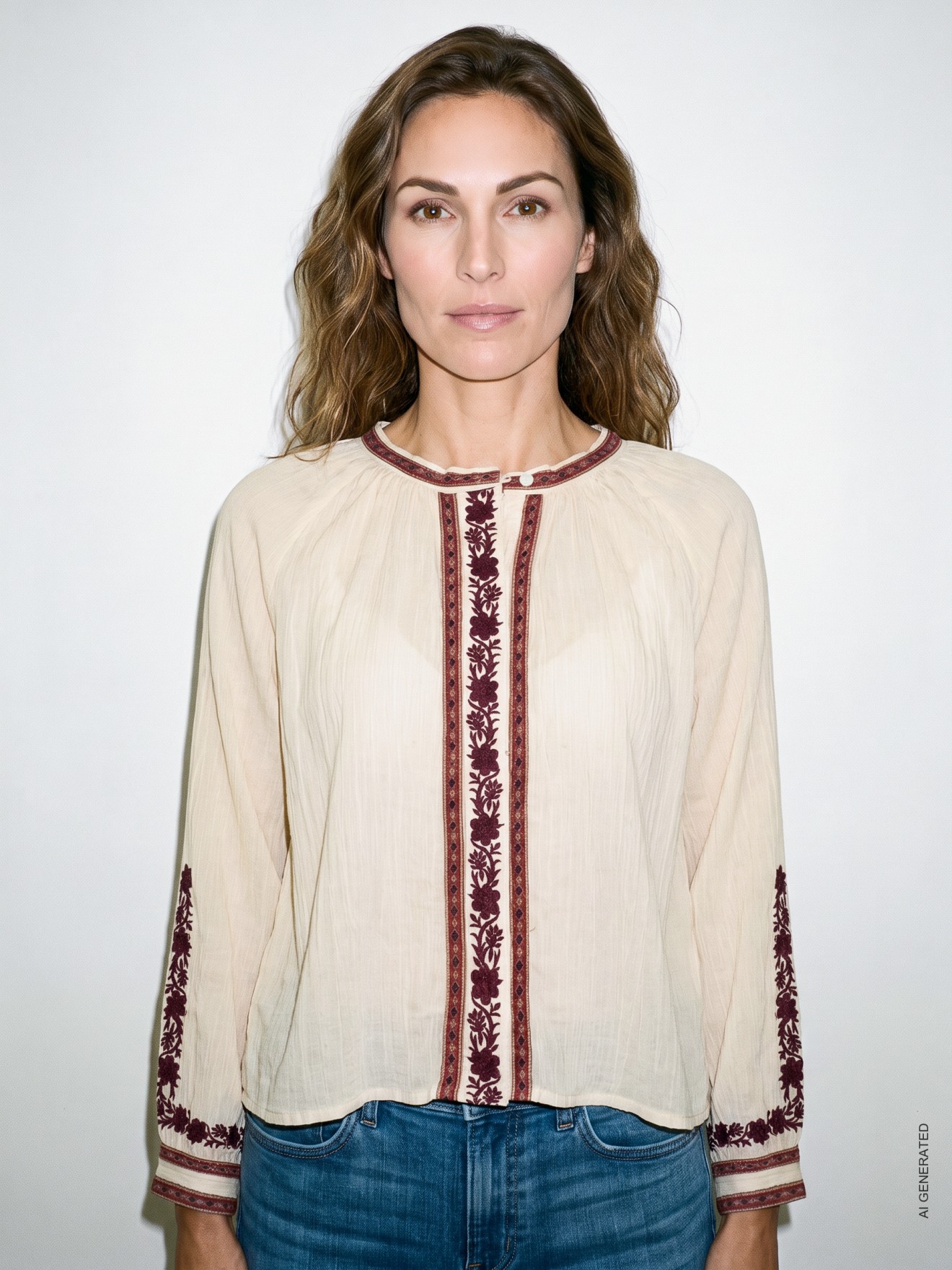 Blusa de Algod�o com Bordados