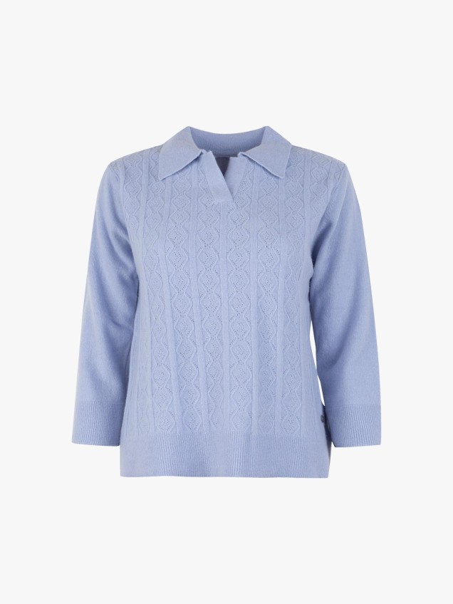 Polo de Malha com Decote em V